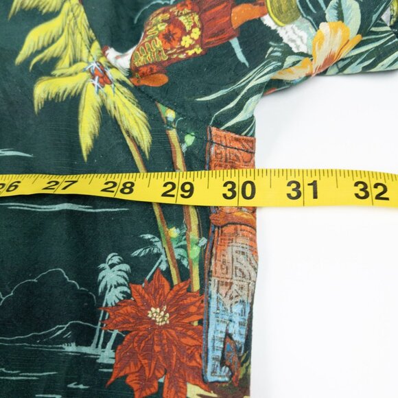 Tommy Bahama Santa Christmas Shirt Men's 3XL Silk Hawaiian Green Aloha Holidays - Picture 15 of 16